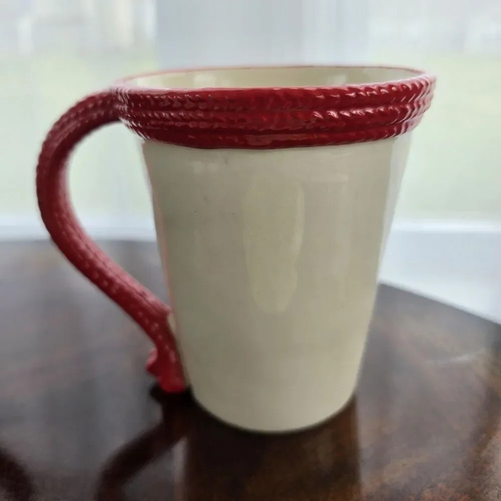Vintage Russ Berrie & Co. Christmas Mug | 3D Gingerbread Man, Knit Rim